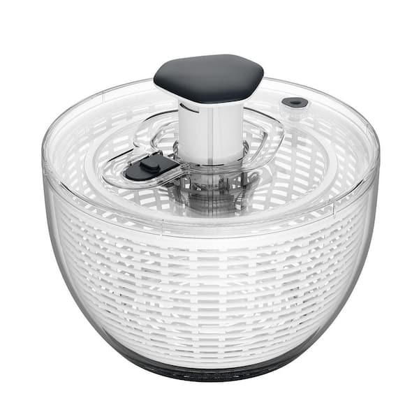 6.3 qt. Salad Spinner with 1-Handed Easy Press, Quick Brake Button, Transparent Design, and Versatile Use