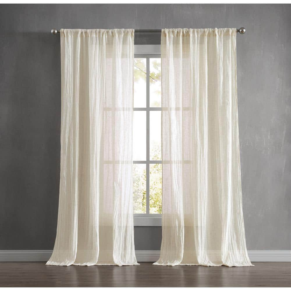 French Connection Charter Crushed 100" x 96" Rod Pocket Window Curtain Pairs