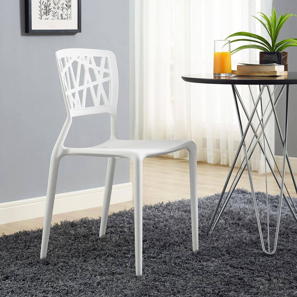 Astro Modern White Polypropylene Side Chair