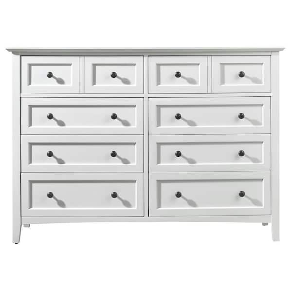Modus Furniture Paragon 8-Drawer White Dresser 42 in. H x 60 in. W x 19 in. D