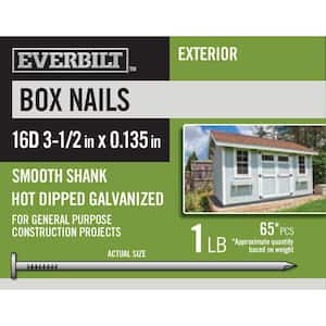 16D 3-1/2 in. Box Nails Hot Dipped Galvanized 1 lb (Approximately 65 Pieces)