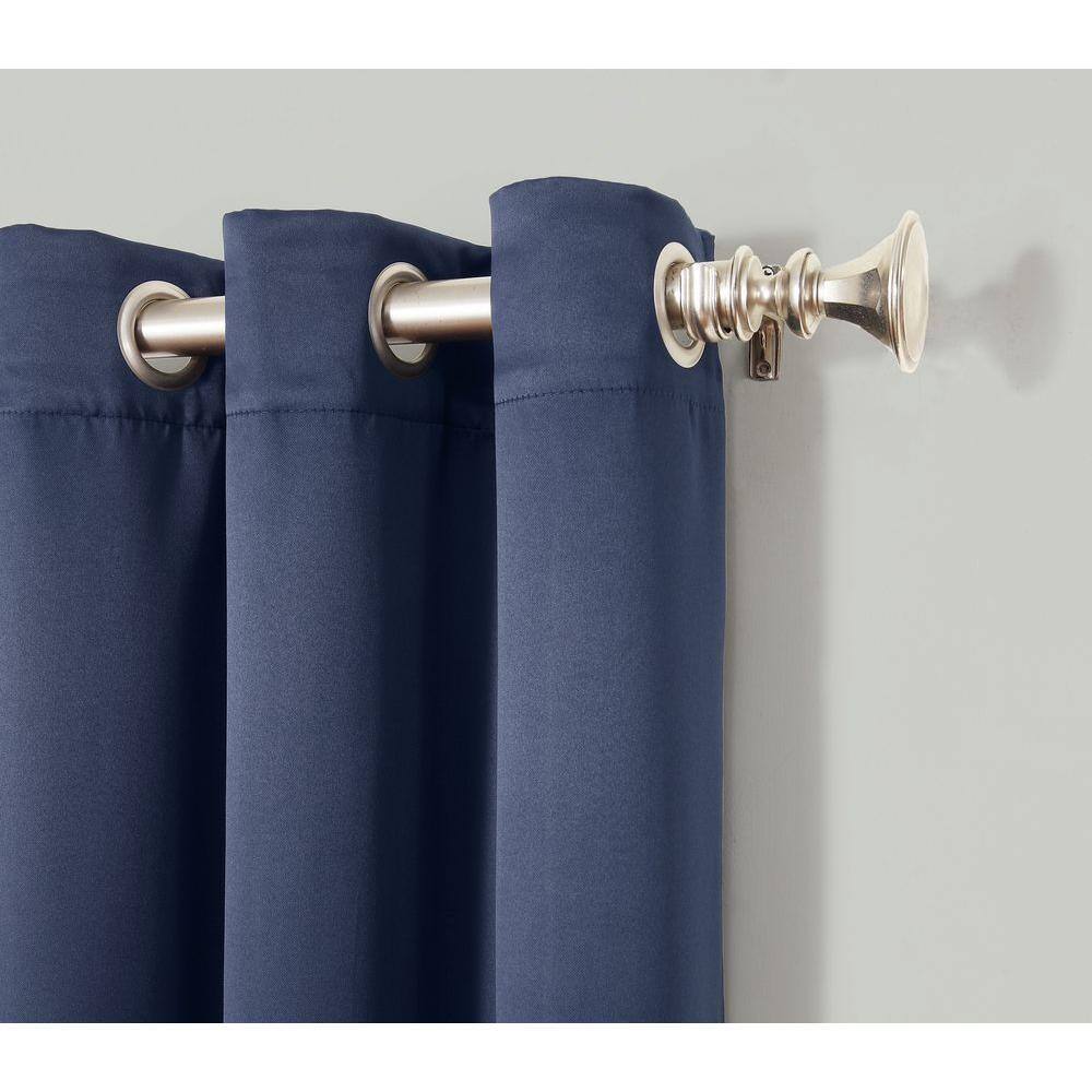 Navy Blackout Grommet Polyester 63" Window Curtain Panel