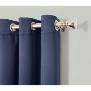 Navy Woven Thermal Blackout Curtain - 40 in. W x 63 in. L