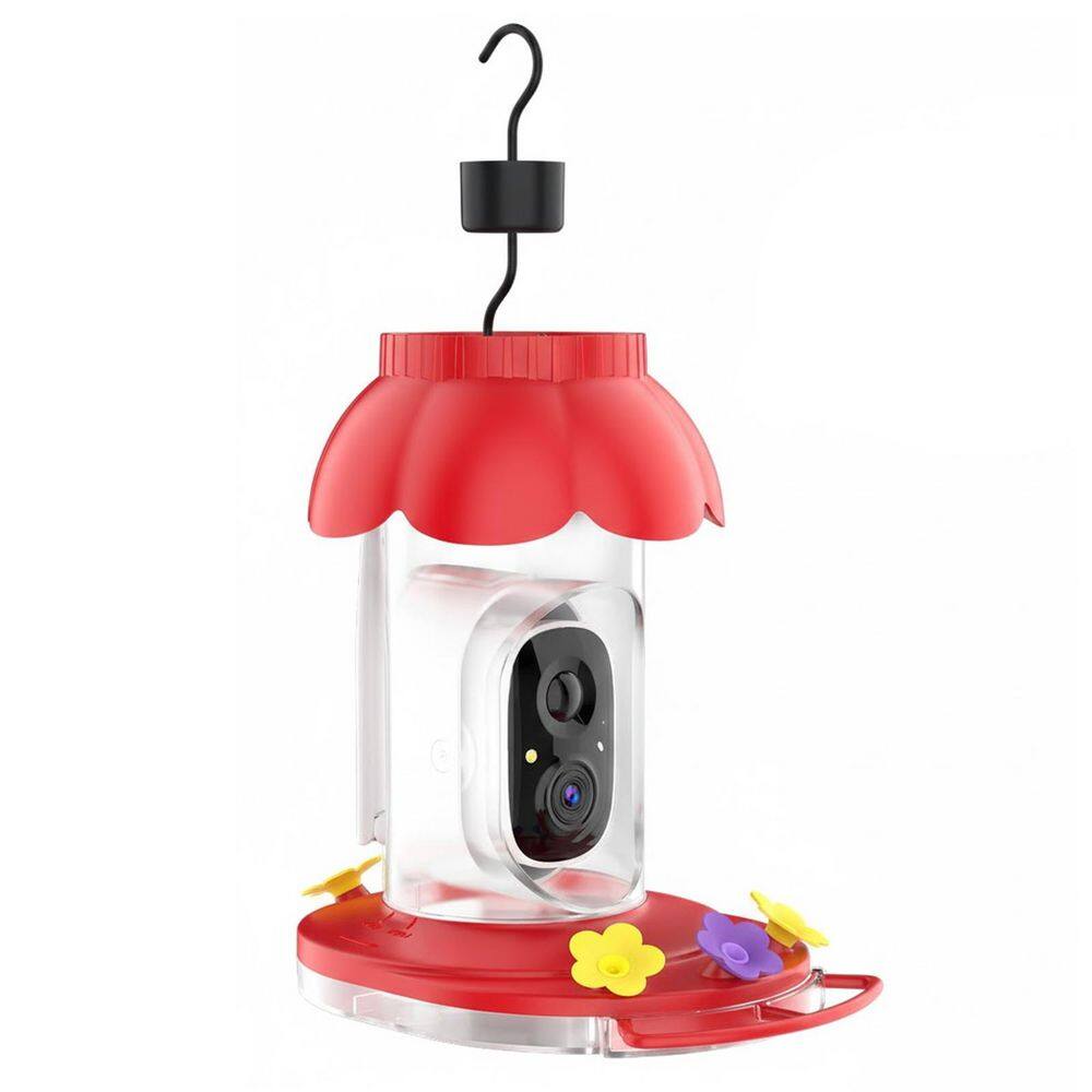 Red Plastic Hanging Smart Camera Hummingbird Feeder AI Bird Identification Motion Alert 3 Ports for Hummingbirds price history on PriceWatchPro