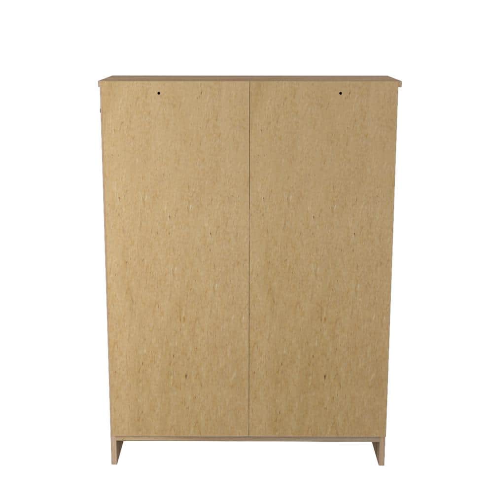 Amaretto Oak 12-Pair Shoe Storage Cabinet with Tilt-Out Drawers