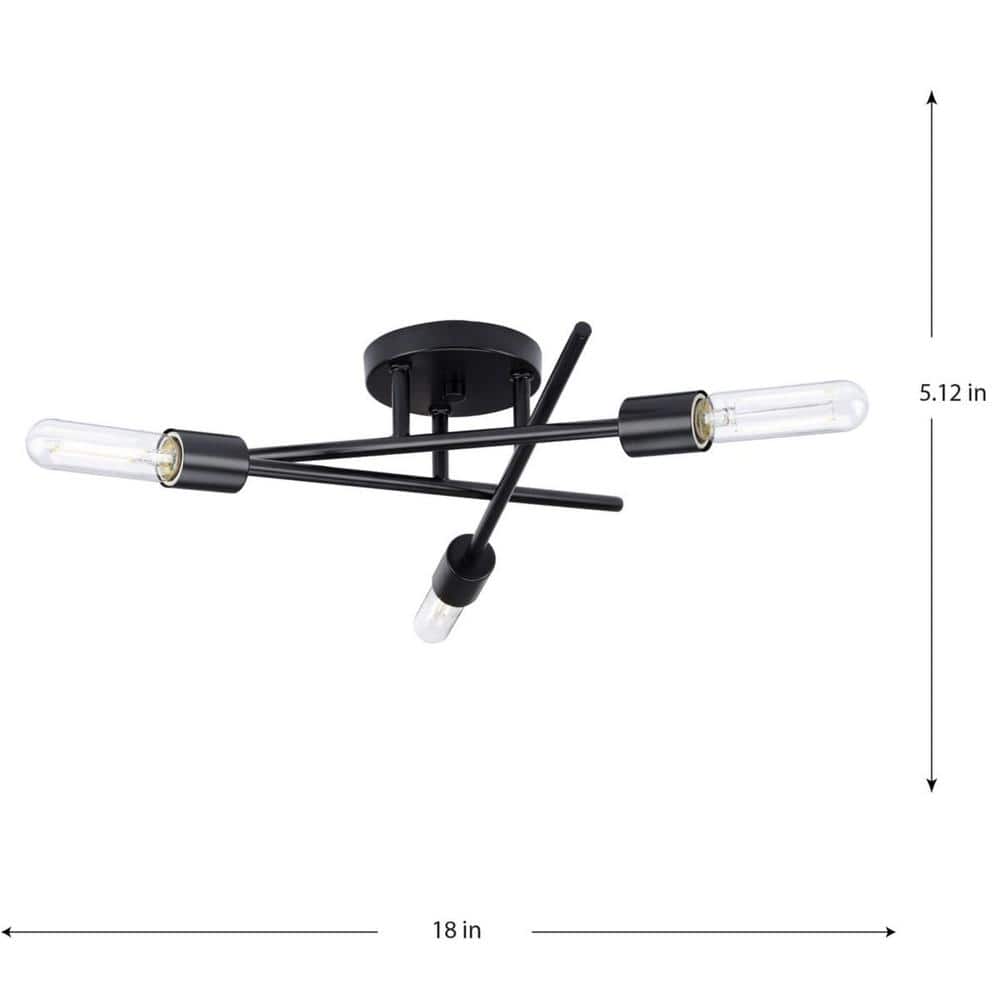 Astra Matte Black Nickel 18" Semi-Flush Mount Ceiling Light