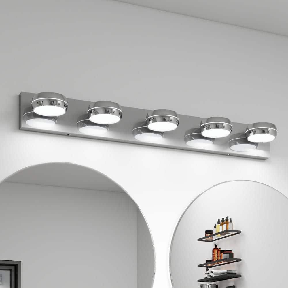 35 in. 5-Light Chrome LED Vanity Light price history on PriceWatchPro