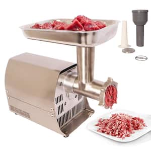 300-Watt Stainless Steel Meat Grinder Commercial Electric Meat with 4/6/8 mm Grinding Plates Stuffing Tubes