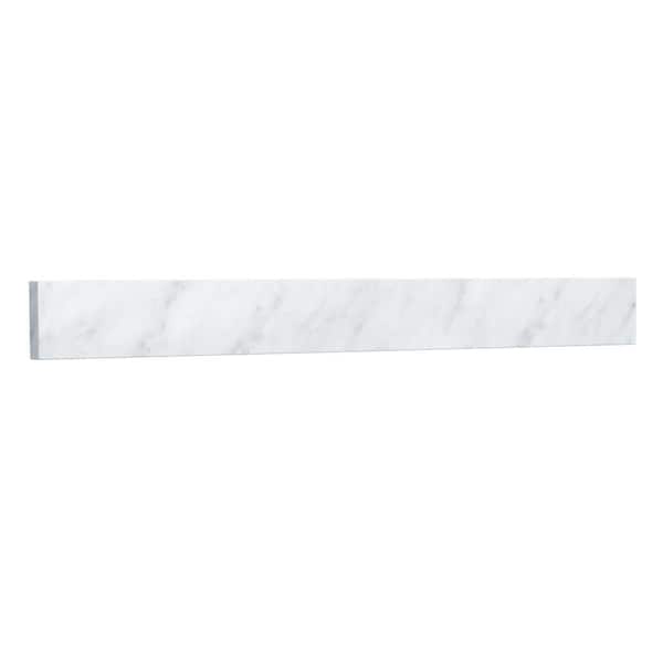30 in. Marble Backsplash in White Carrara