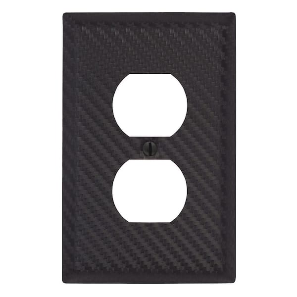 ColorCap 1-Gang Duplex Outlet Wall Plate - Black (4-Pack)