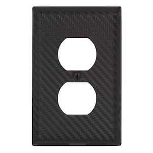 Branston Black 1-Gang Duplex Outlet Steel Wall Plate (4-Pack)