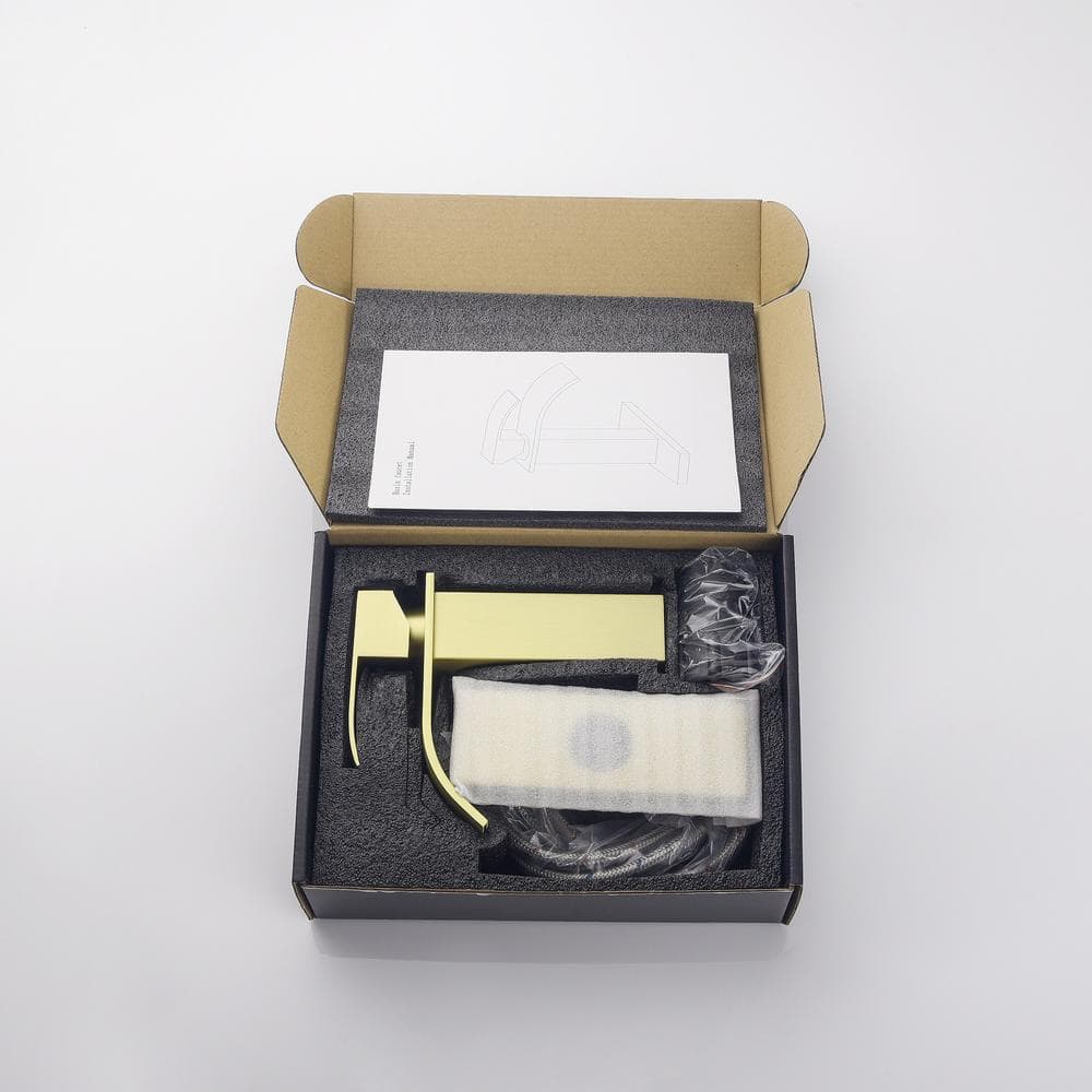 Brushed Gold Stainless Steel Single Handle Bathroom Faucet