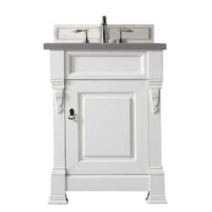 Brookfield 26 in. W x 23.5 in. D x 34.3 in. H Vanity in Bright White with Silestone Quartz Vanity Top in Grey Expo