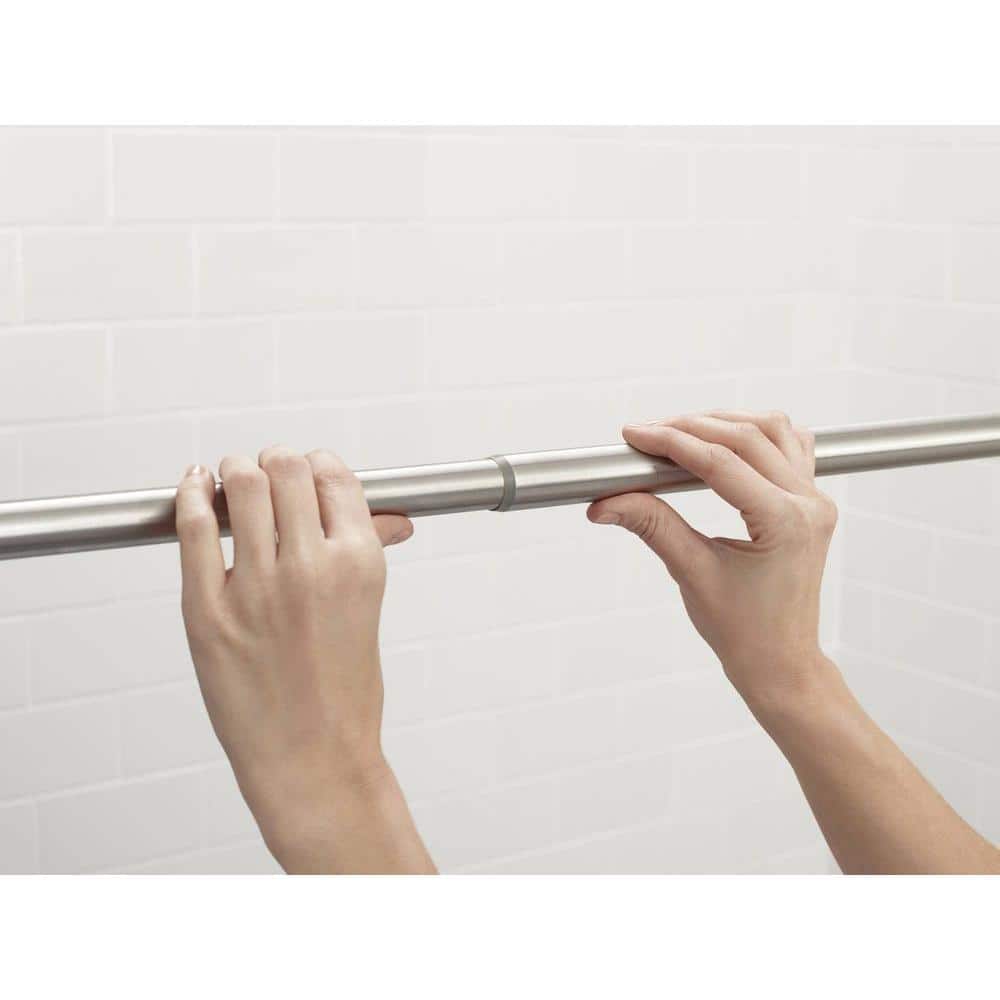 Moen 44-72 Inch Adjustable Brushed Nickel Tension Mounted Shower Curtain Rod