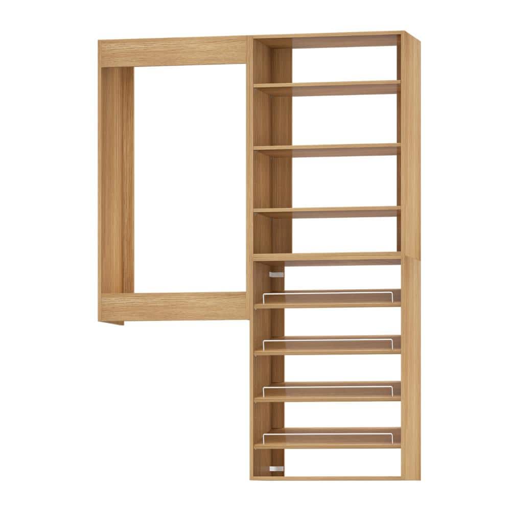 58 in W Wood Modular Closet System Wood Closet Organizer Storage Unit for Clothes Shoes Handbags and Accessories