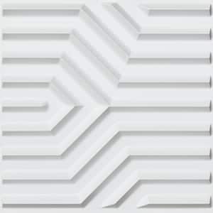 19.7 in. x 19.7 in. x 1 in. 3D PVC Decorative Wall Panel Matt White (12-Pack)