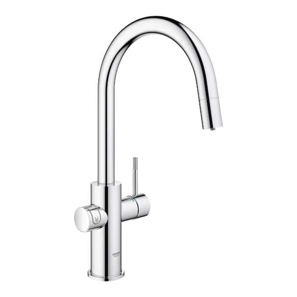 GROHE Blue Professional Starter Kit Round Single-Handle Beverage Faucet with Pull-Out Spray in StarLight Chrome