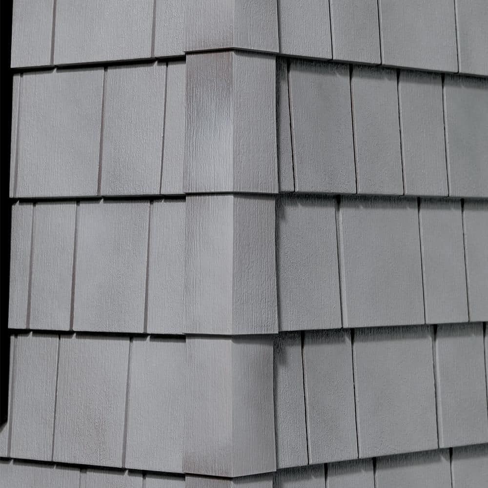 Ply Gem 5 in. W x 15.5 in. L Nantucket Gray Shingle Vinyl Siding