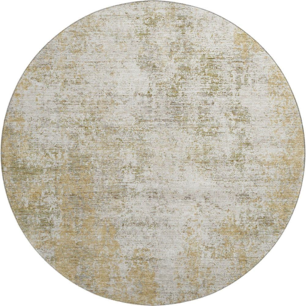 Mayfield Premium Machine Washable Abstract AMF940 Wheat 8 ft. x 8 ft. Round Rug price history on PriceWatchPro