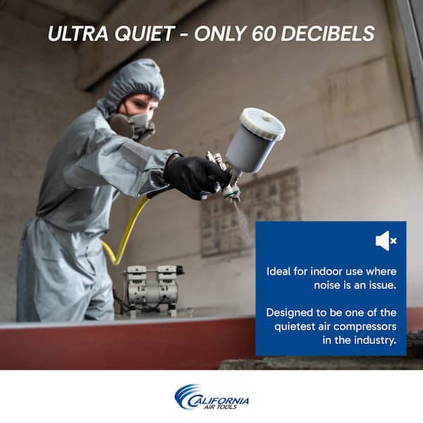 California Air Tools Ultra Quiet and Oil-Free 1.0 HP 8.0 Gal. 120