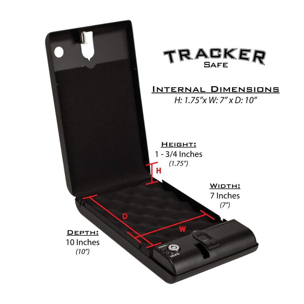 Compact Black Powder-Coated Biometric Pistol Safe