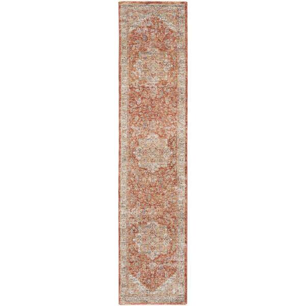 Nourison Petra Ivory/Multi 2 ft. x 10 ft. Persian Vintage Floral Traditional Kitchen Runner Area Rug