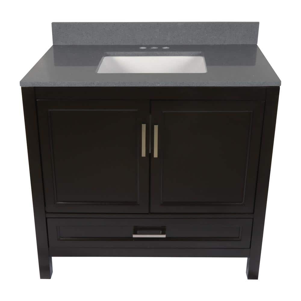 Ella 37'' Single Bathroom Vanity with Engineered Quartz Top