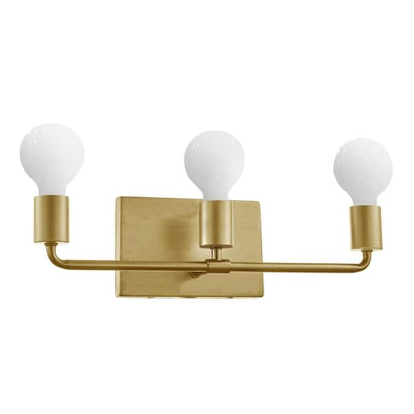 Edvivi Kreios 20 in. 3-Light Gold Mid-Century Modern Vanity Light