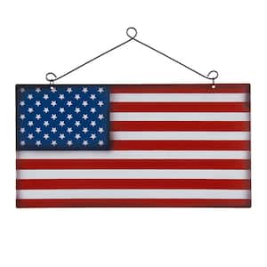 8.5 in. H Iron National Flag Wall Sign