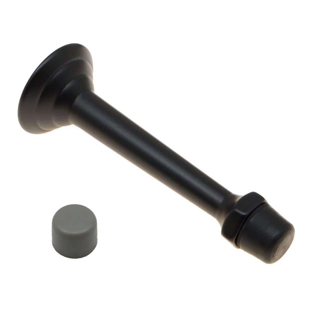 Matte Black Solid Brass 3-Ring Baseboard Door Stop