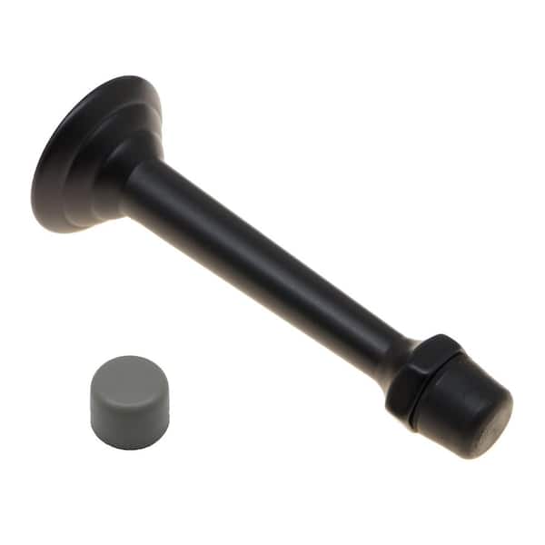 idh by St. Simons 3-3/4 in. Solid Brass Fancy 3-Ring Base Door Stop in Matte Black