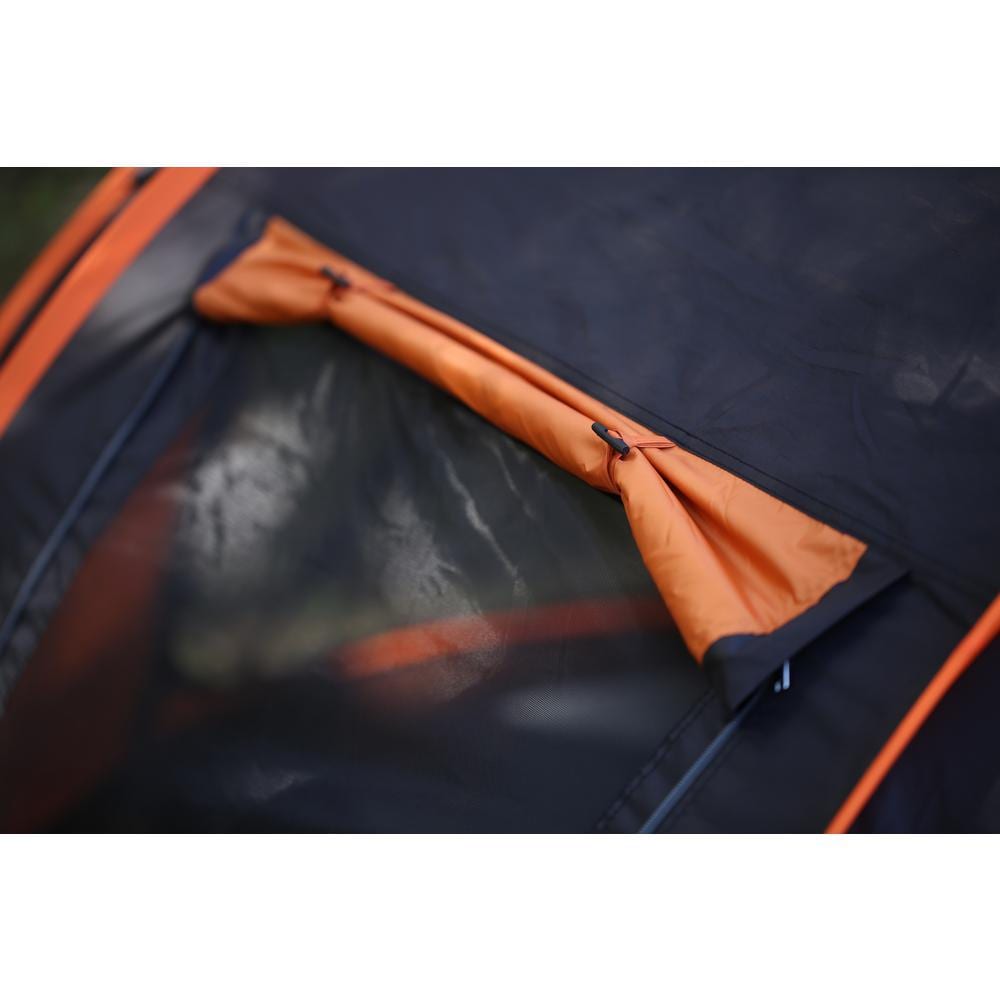 EchoSmile 4-Person Black and Orange Pop Up Camping Tent