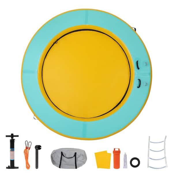 8 ft. Round Inflatable Floating Dock Hammock with Carrying Bag