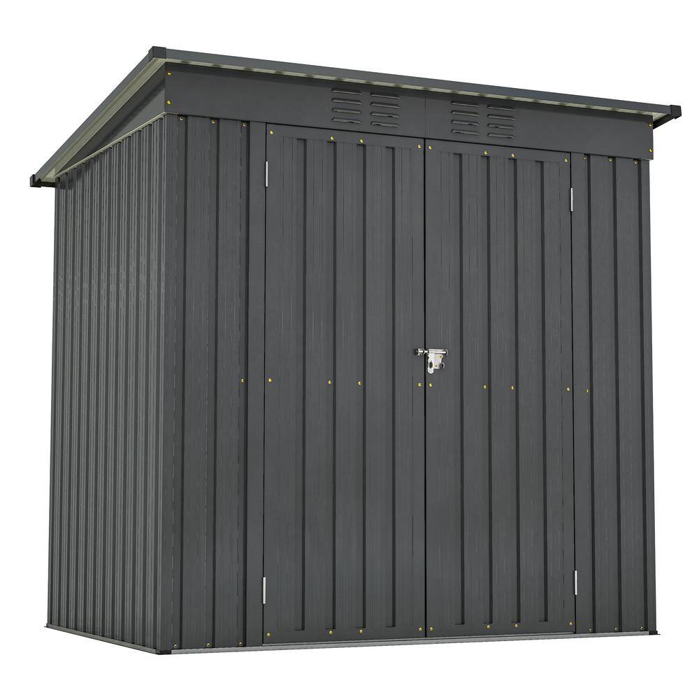 6 ft. W x 4 ft. D Metal Storage Shed with Lockable Door, All Weather Tool S