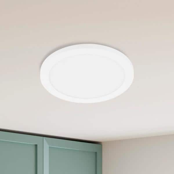 White Glass Brushed Nickel LED Flush Mount Light