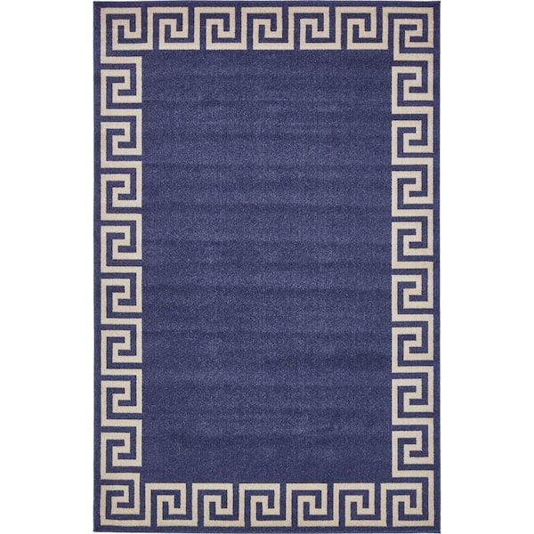 Unique Loom Athens Modern Navy Blue 6' 0 x 9' 0 Area Rug