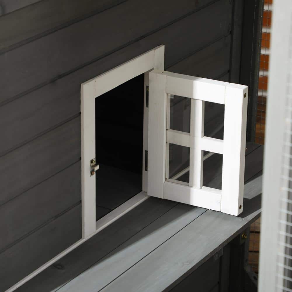 Gray Multi-Level Outdoor Cat House with Platforms and Hiding Areas