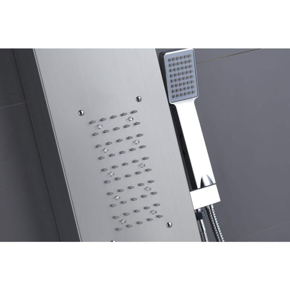 Brushed Nickel LED Rainfall Waterfall Shower Panel System