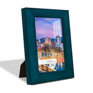 Woodgrain 3.5 in. x 5 in. Ocean Blue Picture Frame