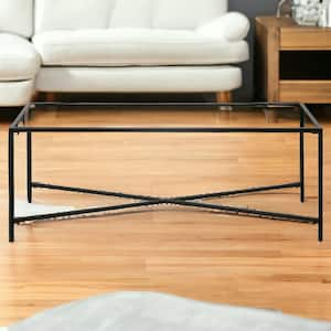 48 in. Black Rectangle Glass Coffee Table