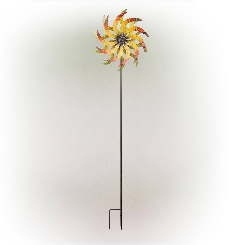 Alpine Corporation 72 In. Tall Outdoor Metal Starburst Dual Windmill 