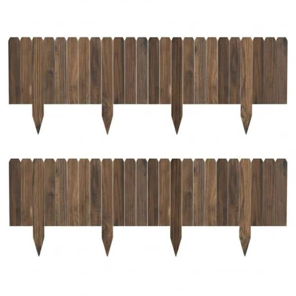 48 in. x 7.87 in. Wooden Fence Edging, Flexible Fir Wood Landscape Border for Garden Beds, Lawn and Pathways, Brown