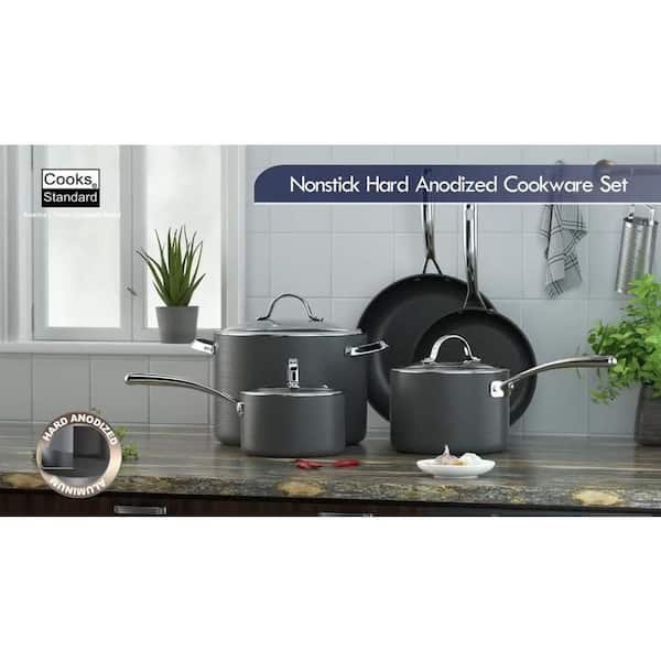 KitchenAid 11 pc Hard Anodized Induction Cookware 14-in Aluminum Cookware  Set with Lid(s) Included