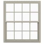 42 in. x 54 in. V-4500 Series Desert Sand Single-Hung Vinyl Window with 8-Lite Colonial Grids/Grilles