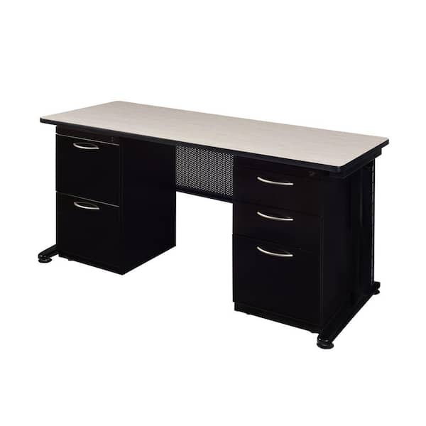 Regency Pendulum 66 in. W x 24 in. D Maple Double Pedestal Desk