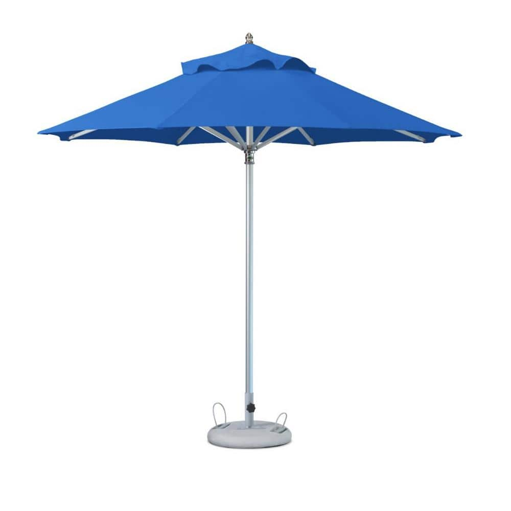 HomeRoots 10 ft. Market Patio Umbrella in Blue 2000491973 - The Home Depot