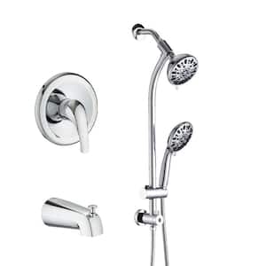 Ceria Single Handle 7 -Spray Tub and Shower Faucet 1.8 GPM with Spout in. Chrome (Valve Included)
