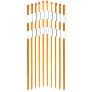 48 in. 20-Pack Reflective Driveway Markers Driveway Poles for Easy Visibility at Night 1/4 in. Dia Orange