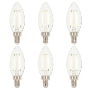 25-Watt Equivalent B11 Dimmable Clear E12 Edison Filament LED Light Bulb 2700K (6-Pack)