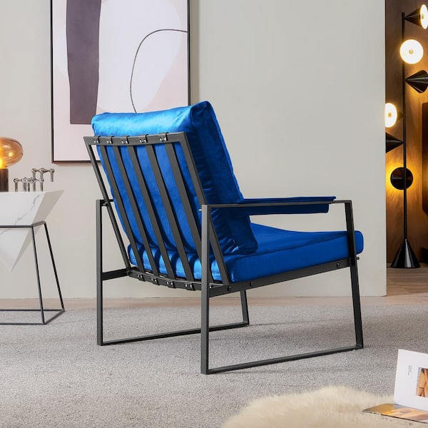 comfortable blue armchair